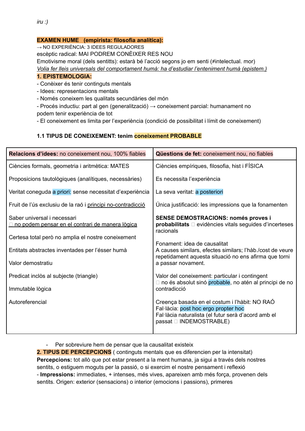 Prévisualisation du document EXAMEN HUME (empirista: filosofia analítica)