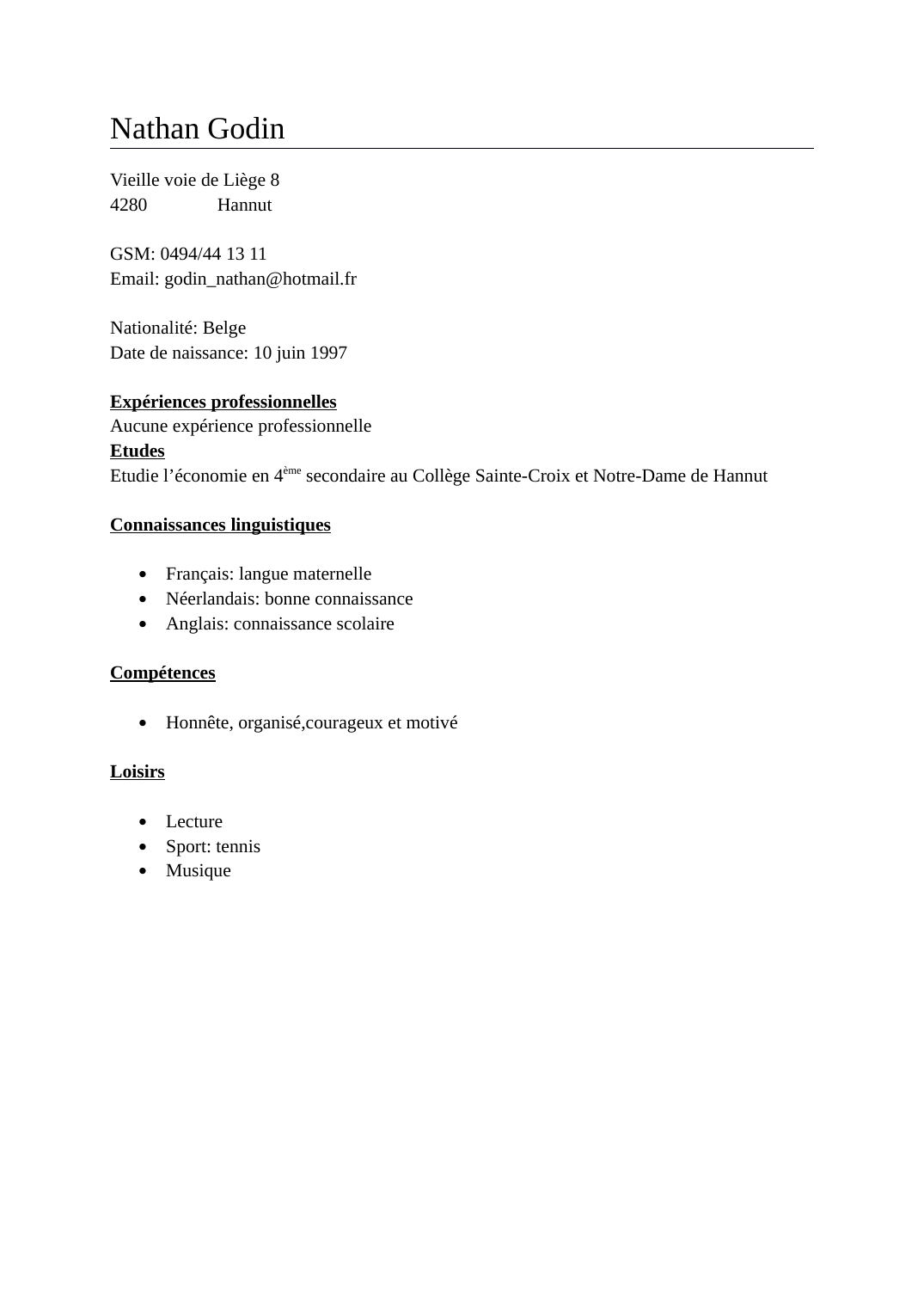 Prévisualisation du document Exemple de CV