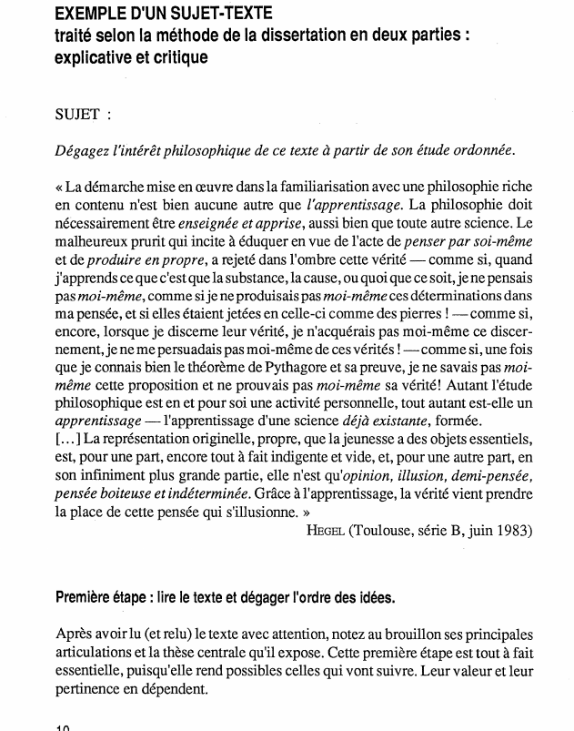 la dissertation critique exemple