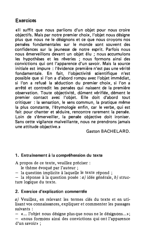 Prévisualisation du document Exercices
«Il suffit que nous parlions d'un objet pour nous croire
objectifs. Mais par notre premier...