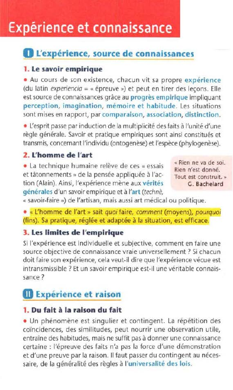 Prévisualisation du document Expérience et connaissance
0

l '~érience, source de connaissances

1. Le savoir empirique
• Au cou rs de son existence,...