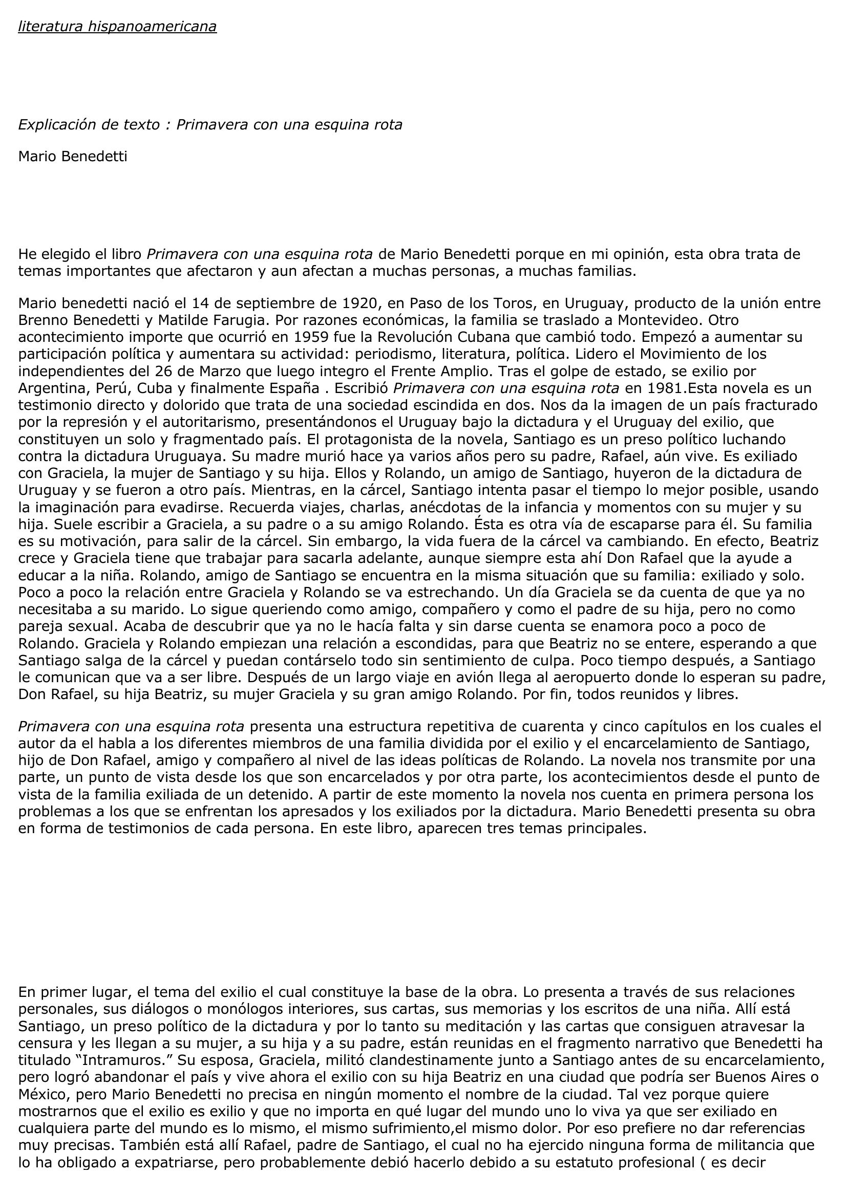 Prévisualisation du document EXPLCATION DE TEXTE PRIMAVERA CON UNA ESQUINA ROTA