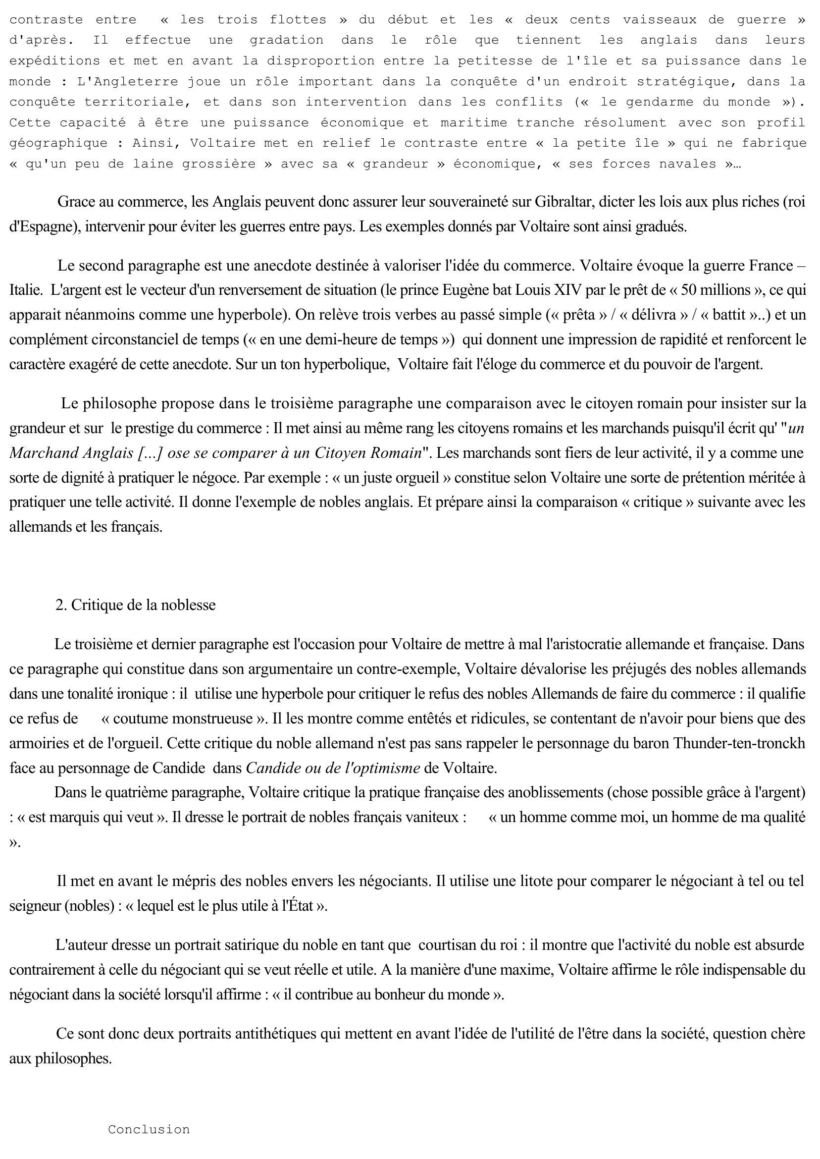Prévisualisation du document Explication de texte de la dixième lettre des Lettres philosophiques de Voltaire