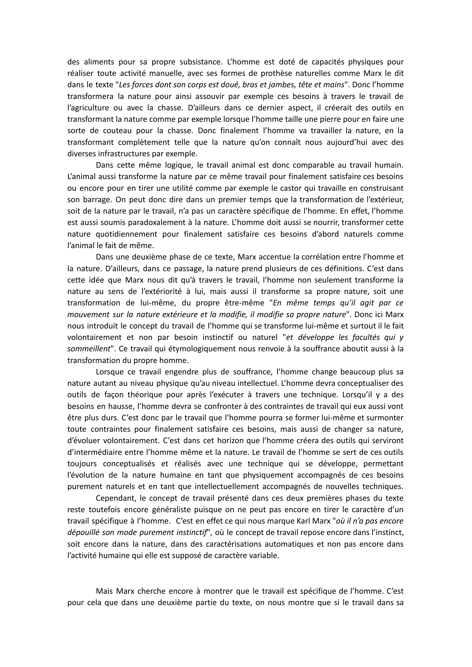 Prévisualisation du document EXPLICATION DE TEXTE DE MARX