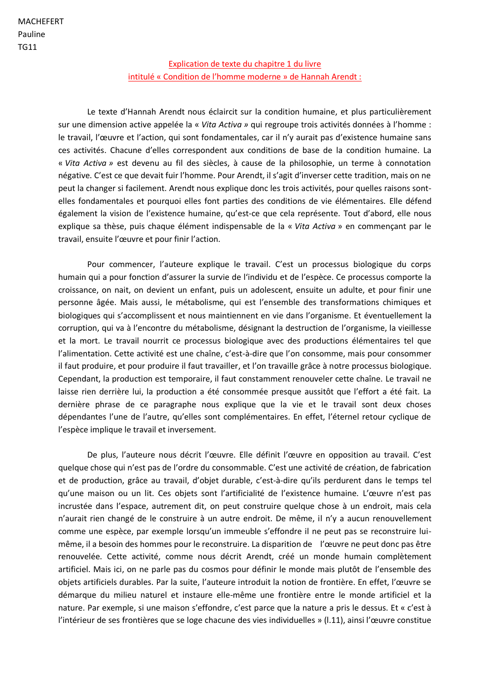 Prévisualisation du document Explication de texte du chapitre 1 du livre intitulé « Condition de l’homme moderne » de Hannah Arendt