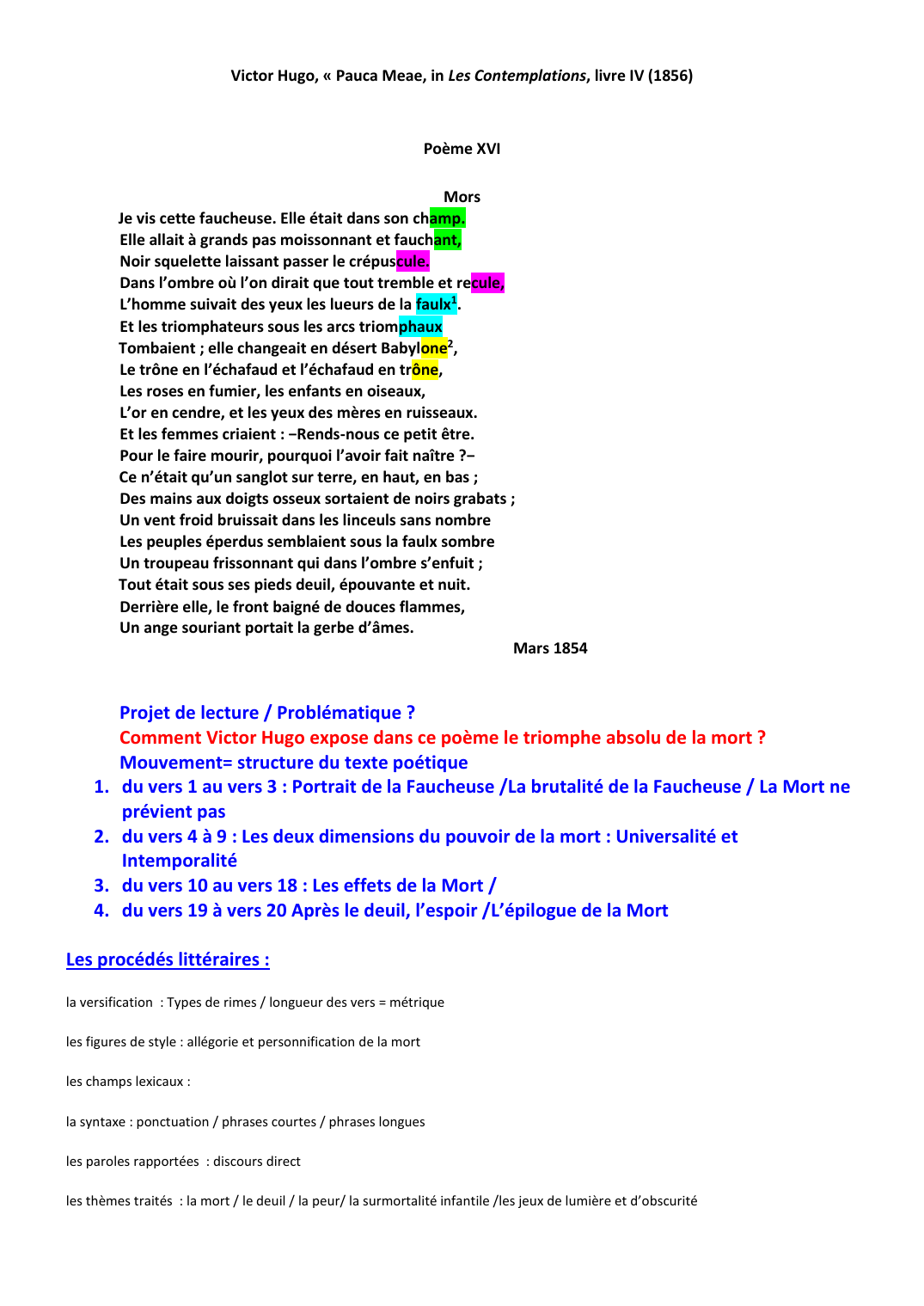 Prévisualisation du document Explication de texte du poème Mors de Victor Hugo