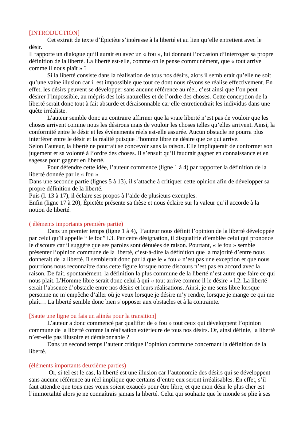 Prévisualisation du document Explication de texte Epictète: liberté et désir