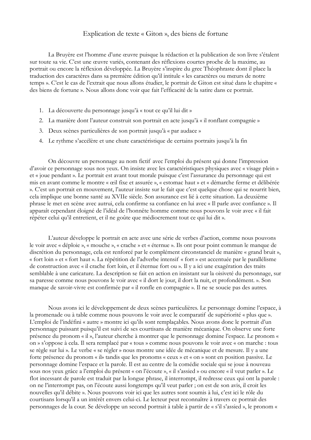 Prévisualisation du document Explication de texte Giton de La Bruyère