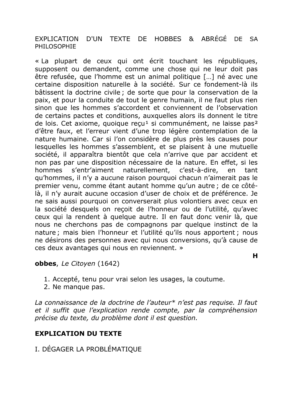 Prévisualisation du document explication de texte Hobbes