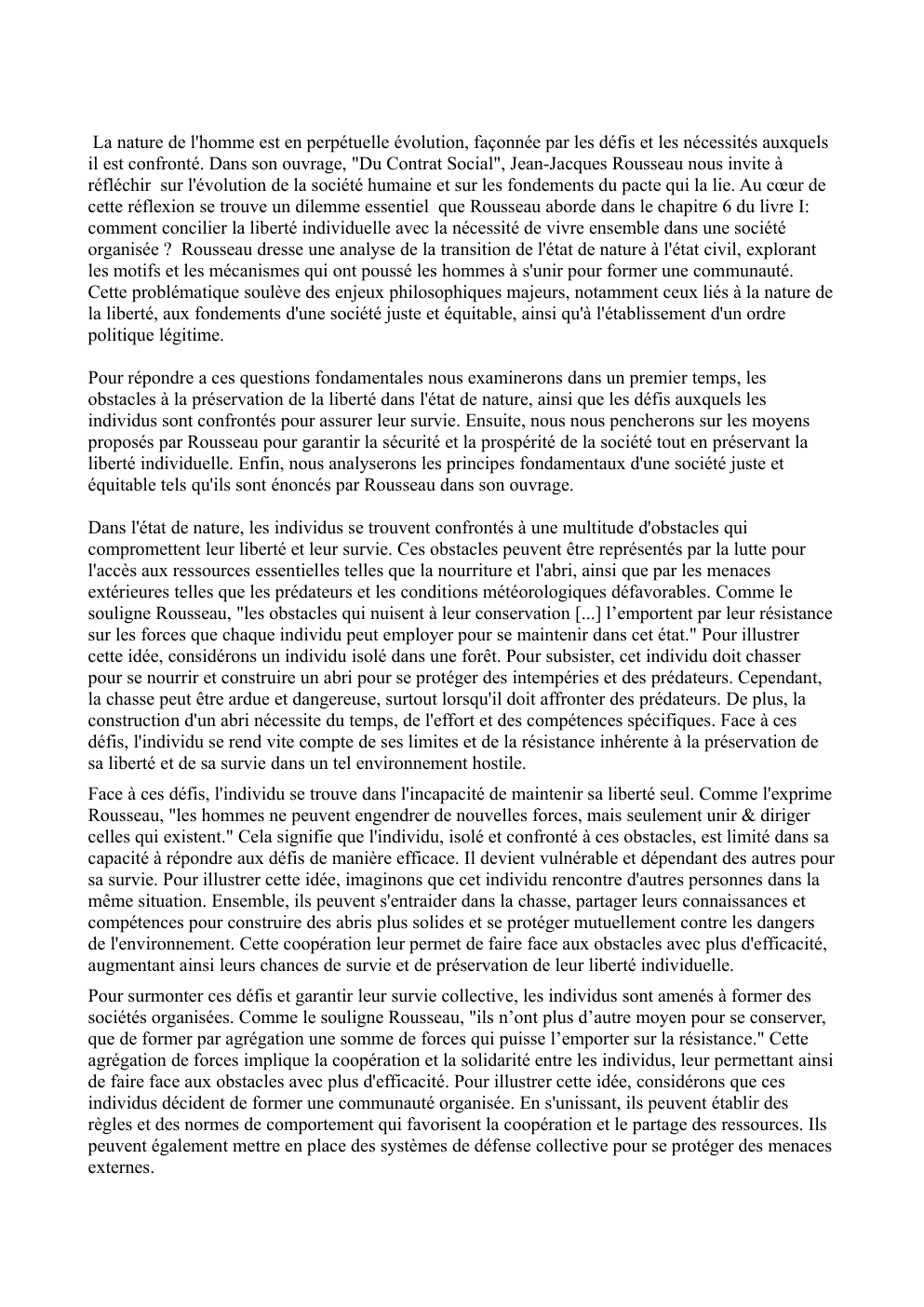 Prévisualisation du document Explication de texte : Jean-Jacques Rousseau, Du Contrat social, livre I, chap. 6