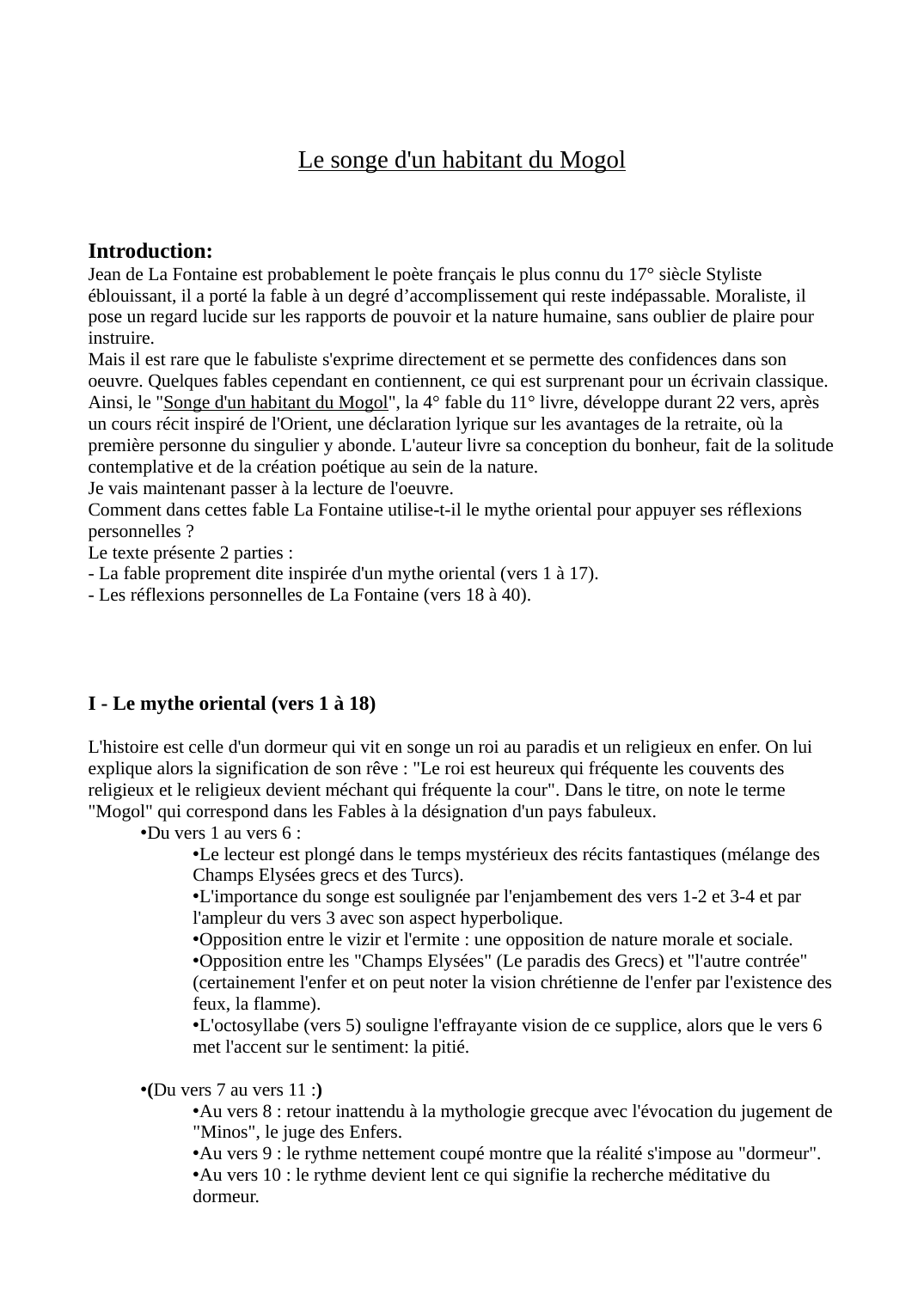 Prévisualisation du document Explication de texte: le songe d'un Mogol - Jean de La Fontaine