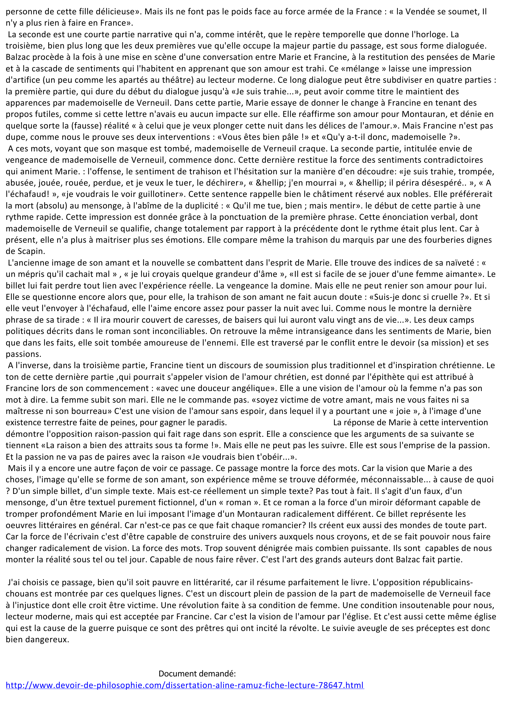 Prévisualisation du document Explication de texte : Les Chouans - page 377 - Honoré de Balzac
