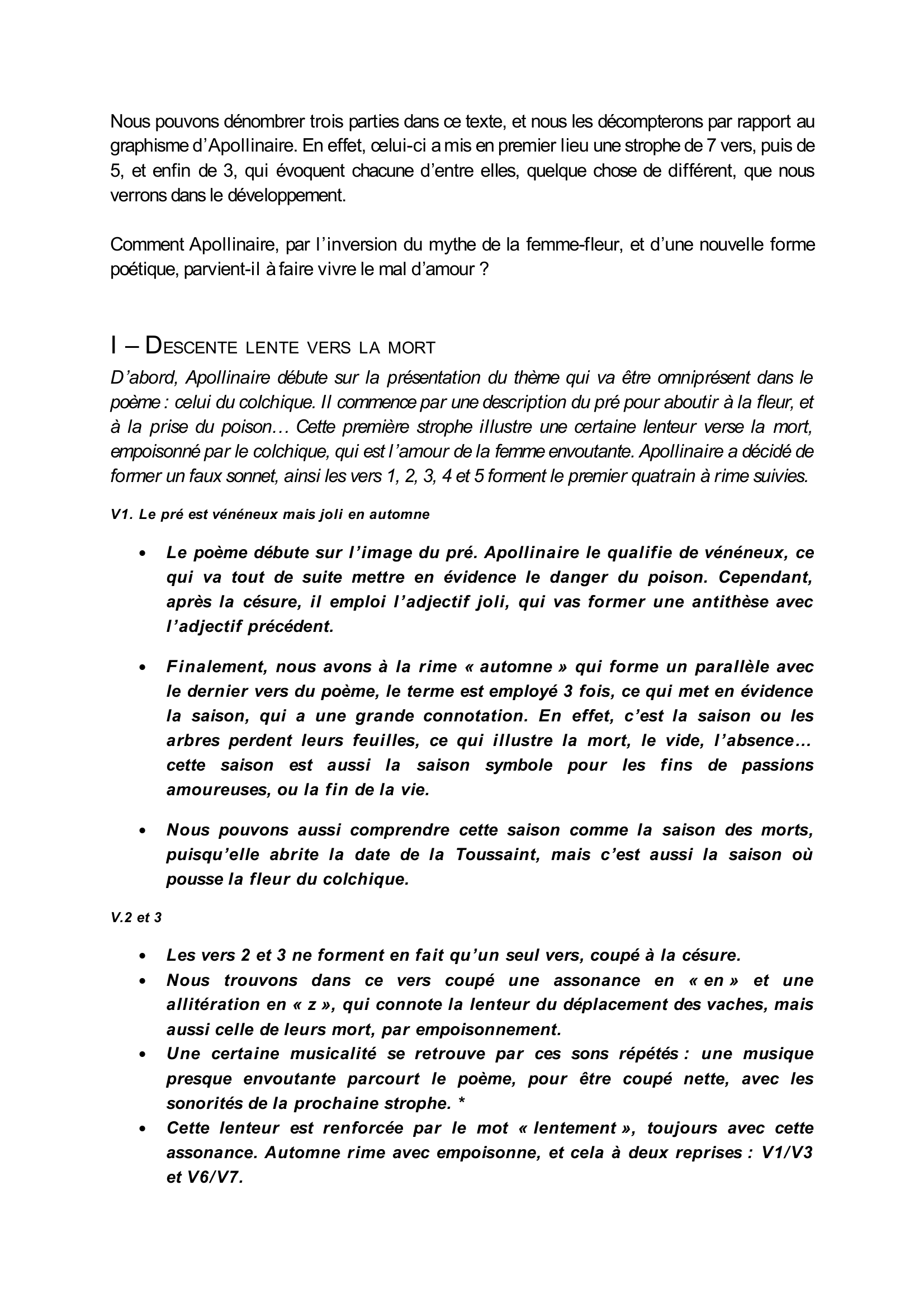Prévisualisation du document Explication de texte "Les colchiques" Apollinaire