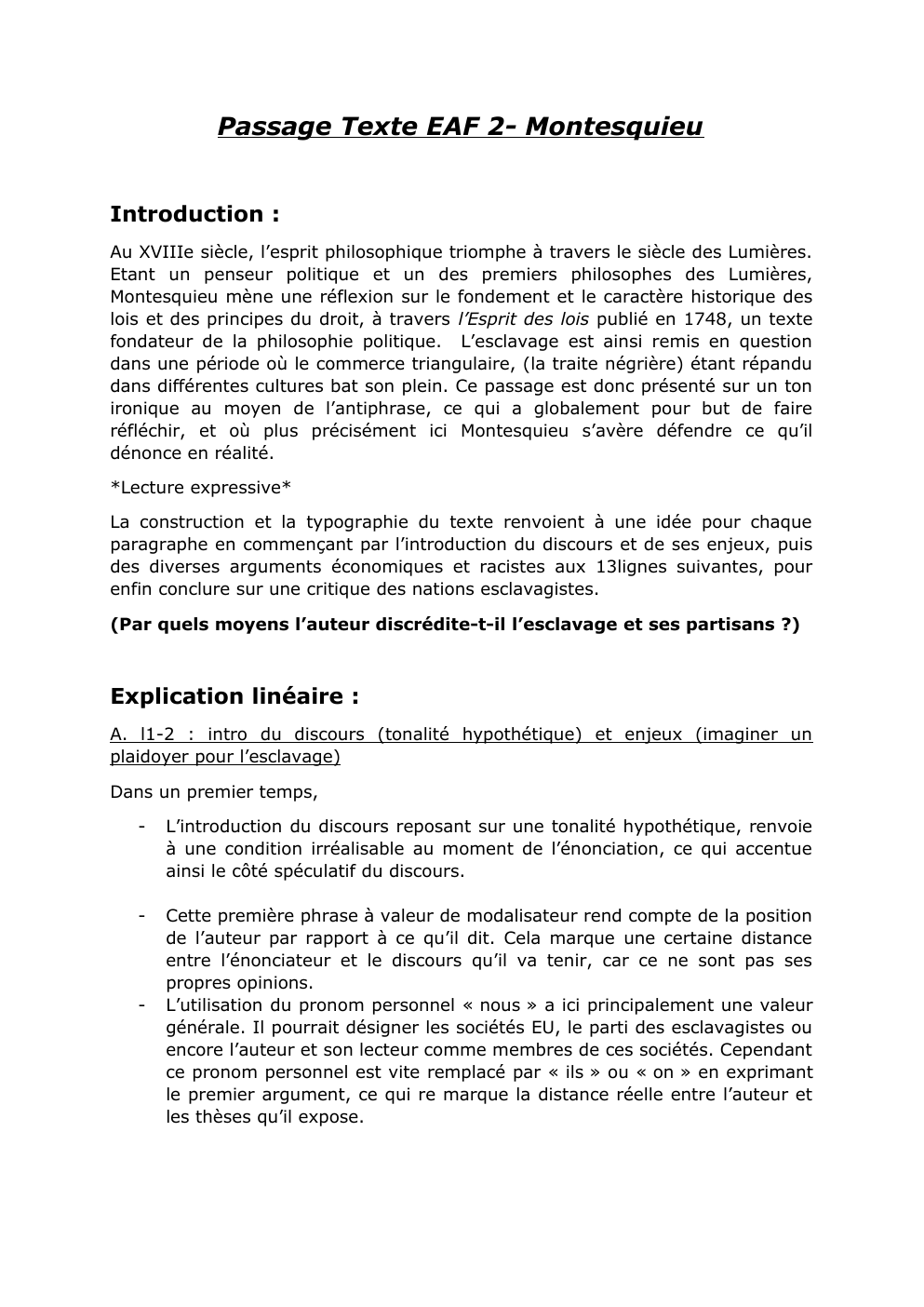 Prévisualisation du document Explication de texte Montesquieu