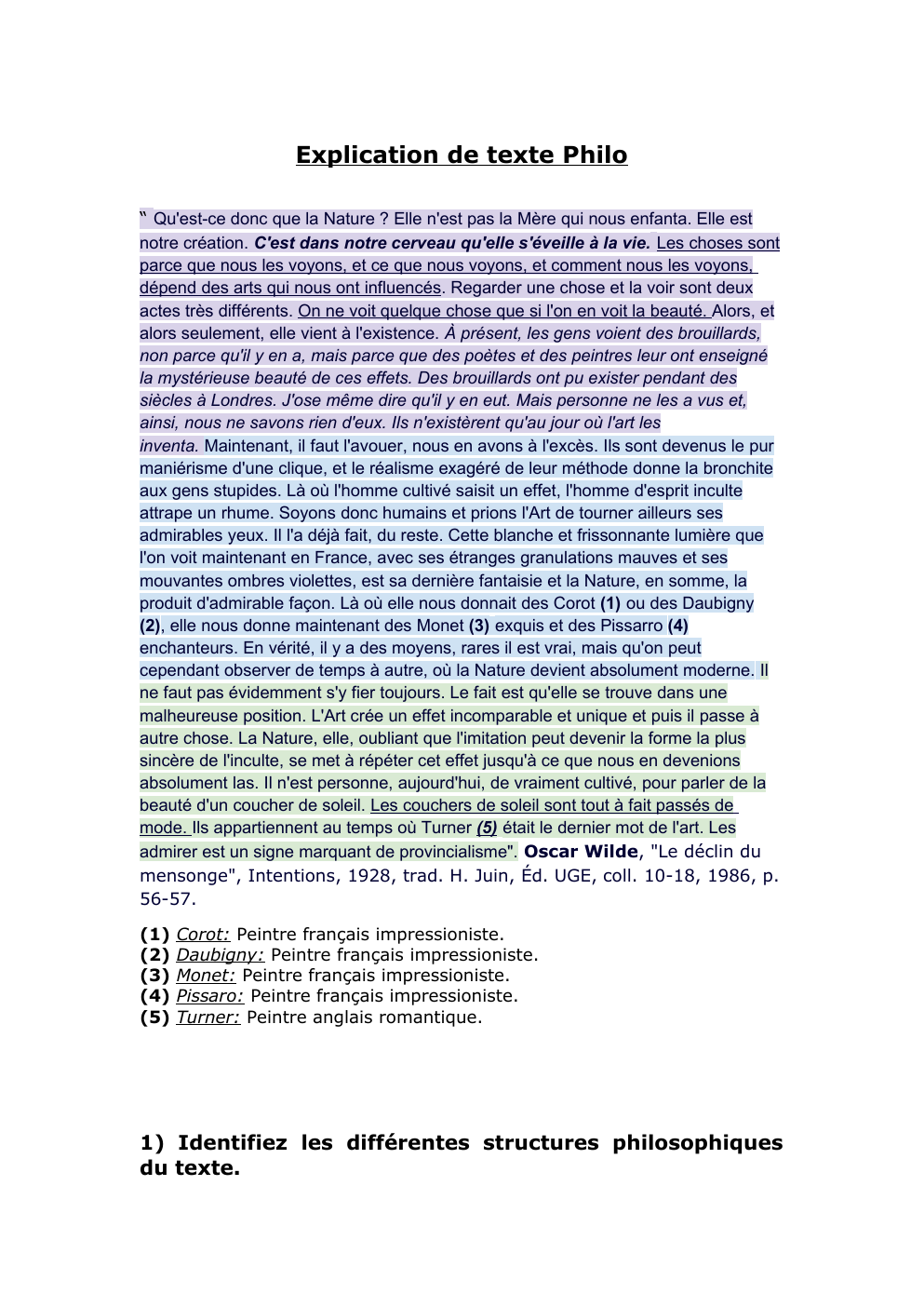 Prévisualisation du document explication de texte wilde philo