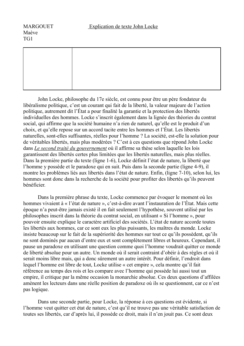 Prévisualisation du document Explication du texte de John Locke