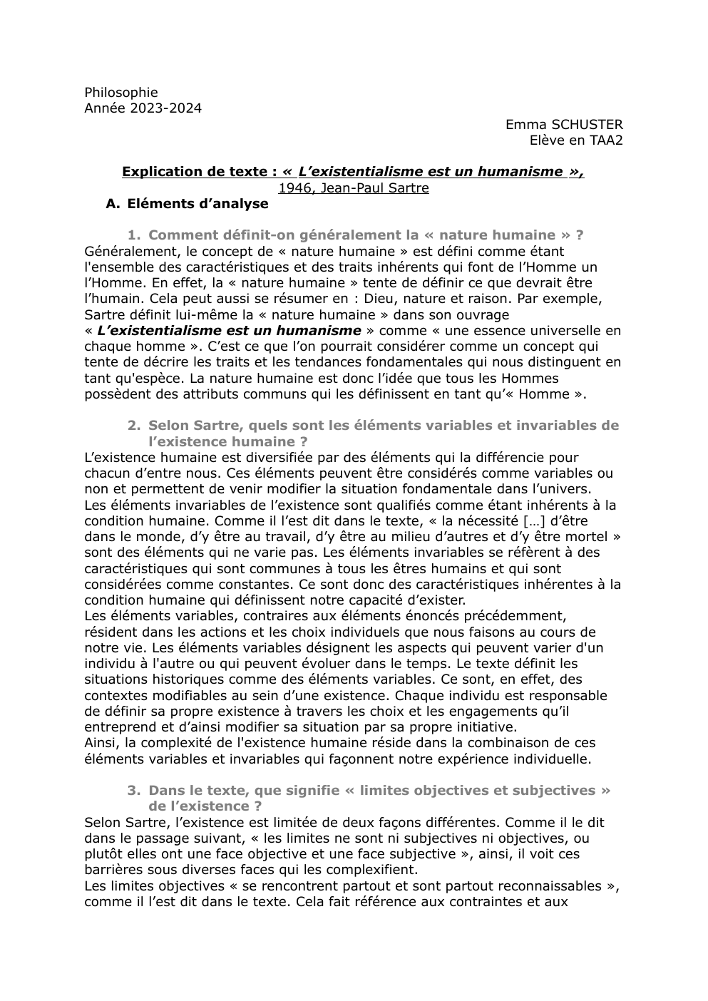 Prévisualisation du document Explication d'un texte de Jean Paul Sartre "L'existentialisme est un humanisme"