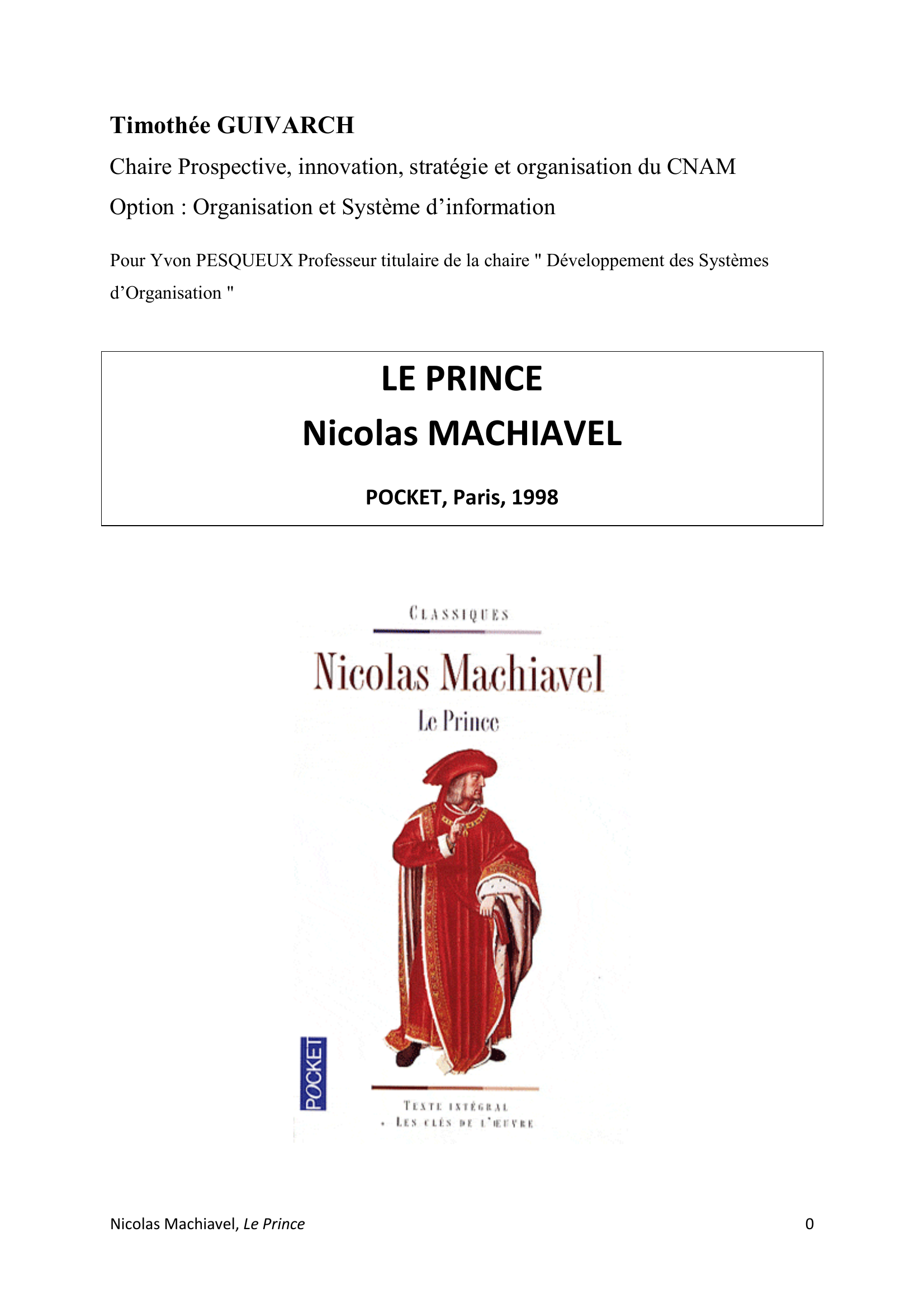 Prévisualisation du document Explication Le Prince, Machiavel