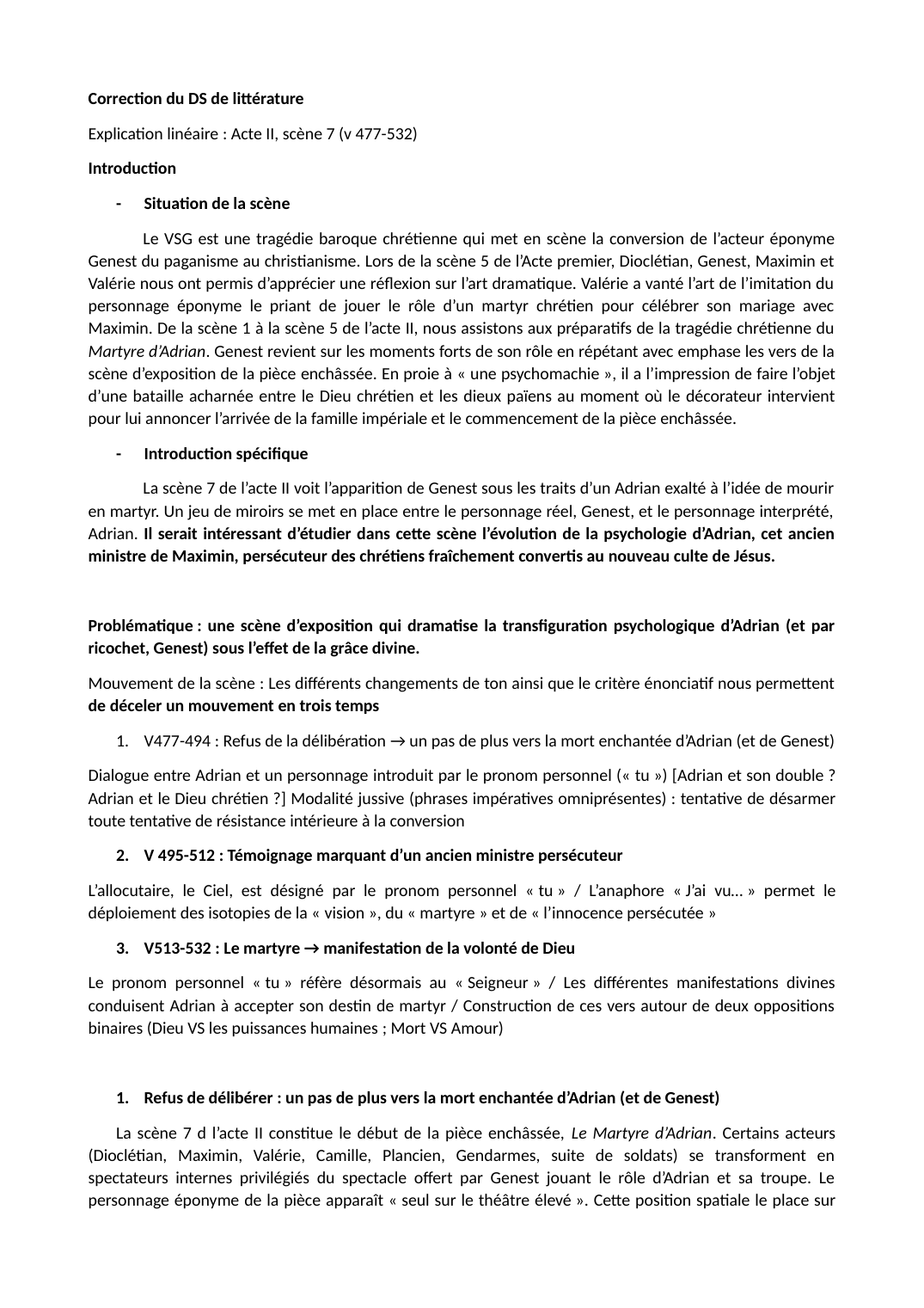 Prévisualisation du document Explication linéaire : Acte II, scène 7 (v 477-532)