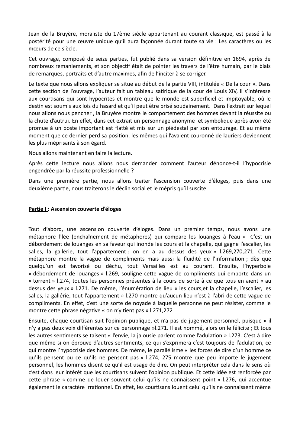 Prévisualisation du document Explication linéaire ascension sociale - Jean de la Bruyère