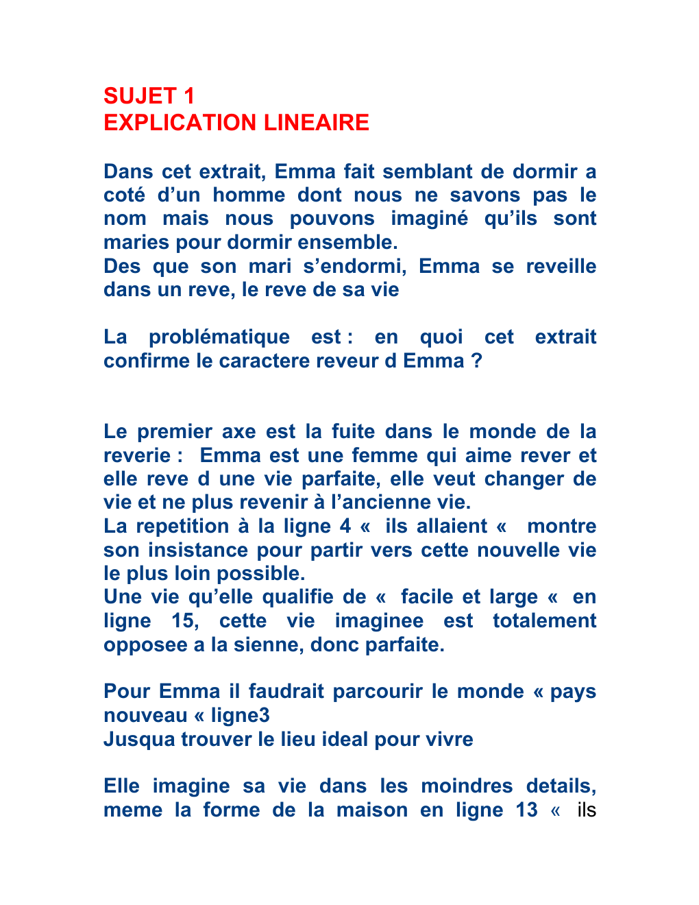 Prévisualisation du document Explication lineaire de Gustave Flaubert, Madame Bovary, Deuxième partie, chapitre 12 (1857)