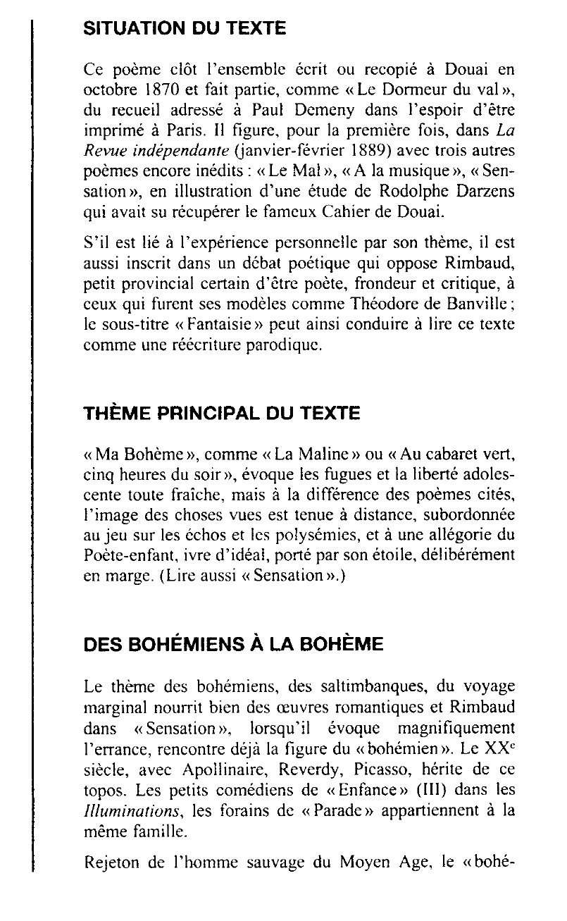 Prévisualisation du document Explication Linéaire De « Ma Bohème » De A. Rimbaud