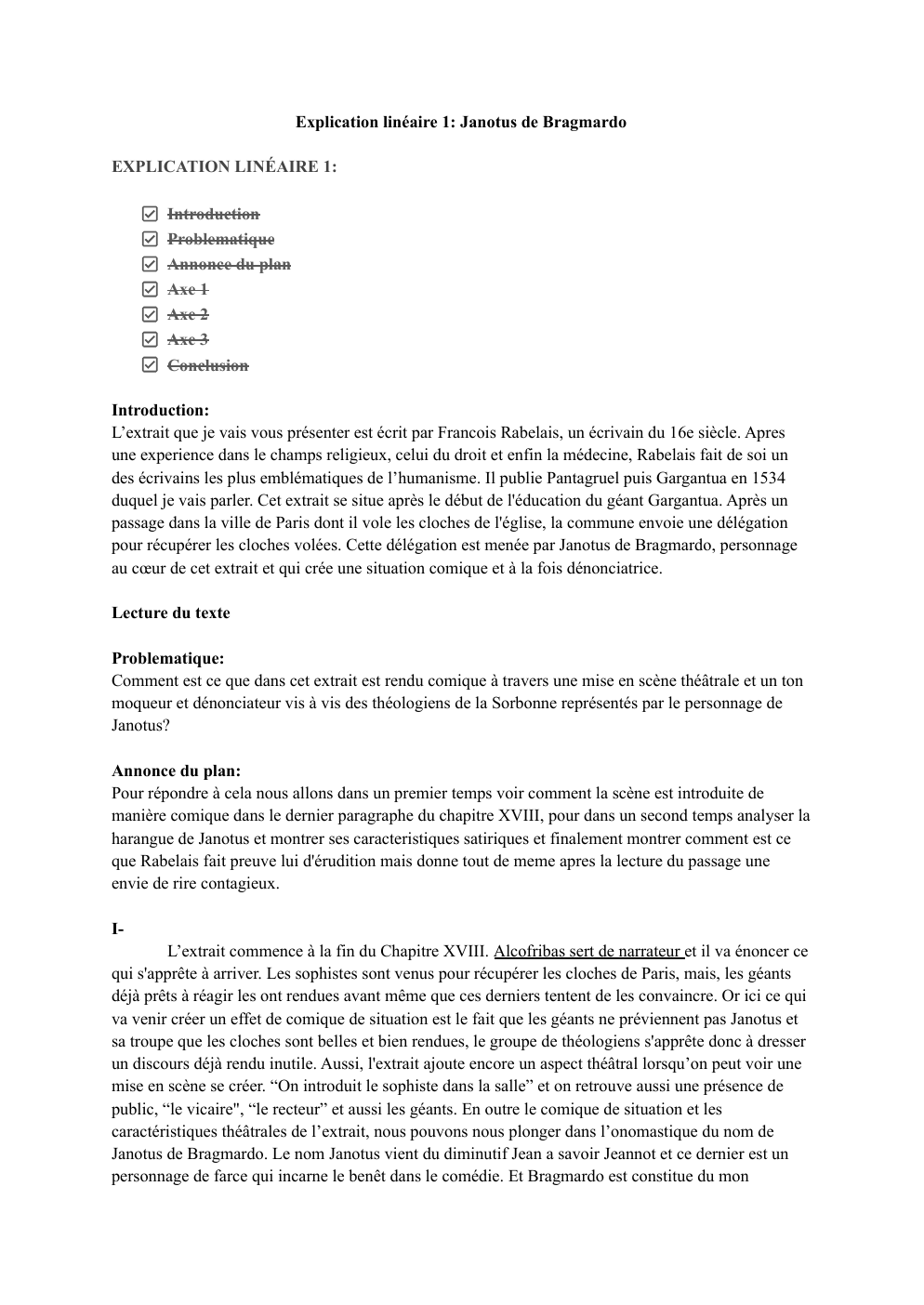 Prévisualisation du document Explication Lineaire - Gargantua, Janotus de Bragmardo