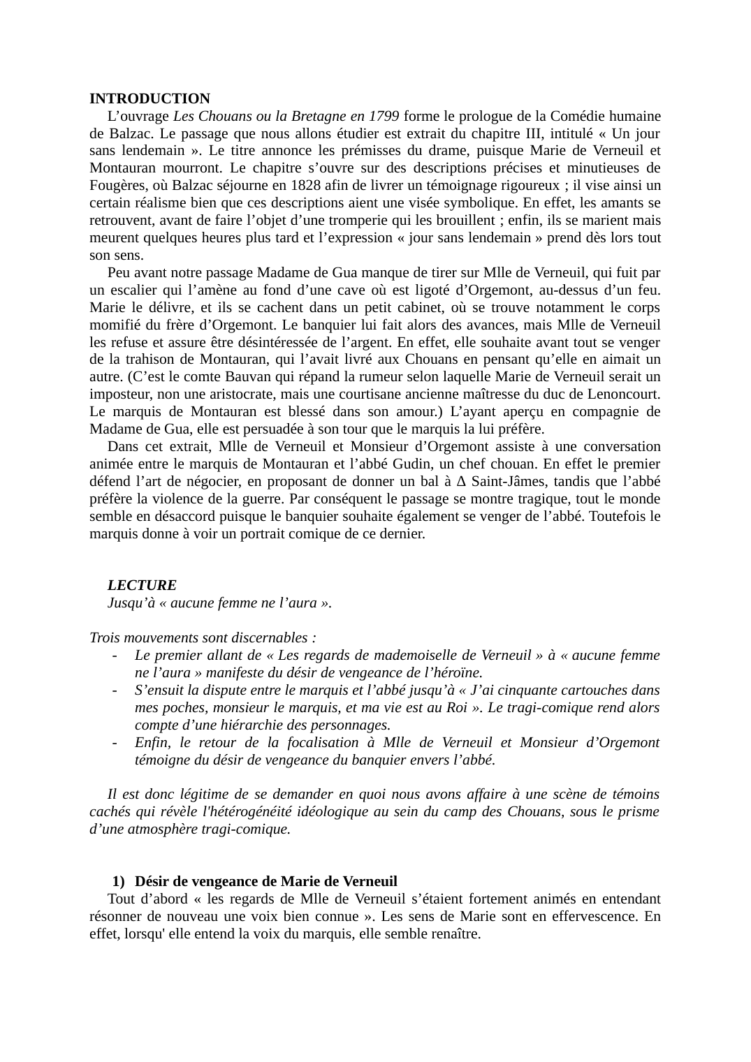 Prévisualisation du document Explication linéaire - scène de témoins cachés Les Chouans