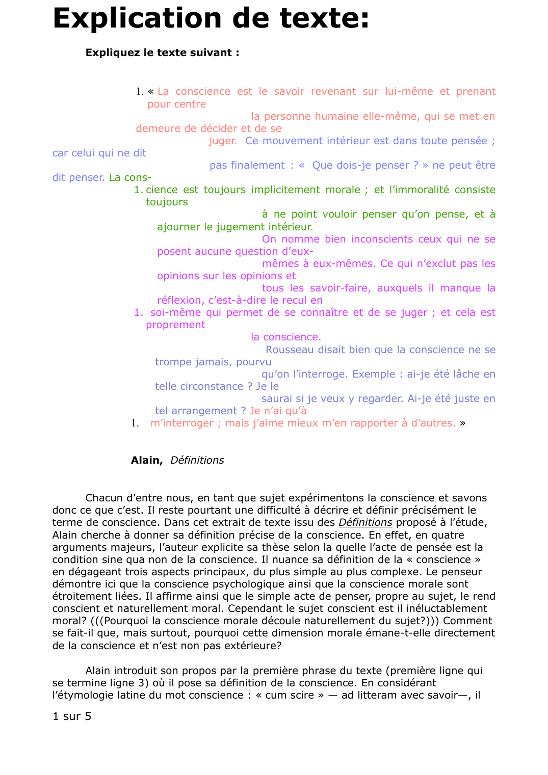 Prévisualisation du document Explication philosophique d'un texte d'Alain sur le sujet