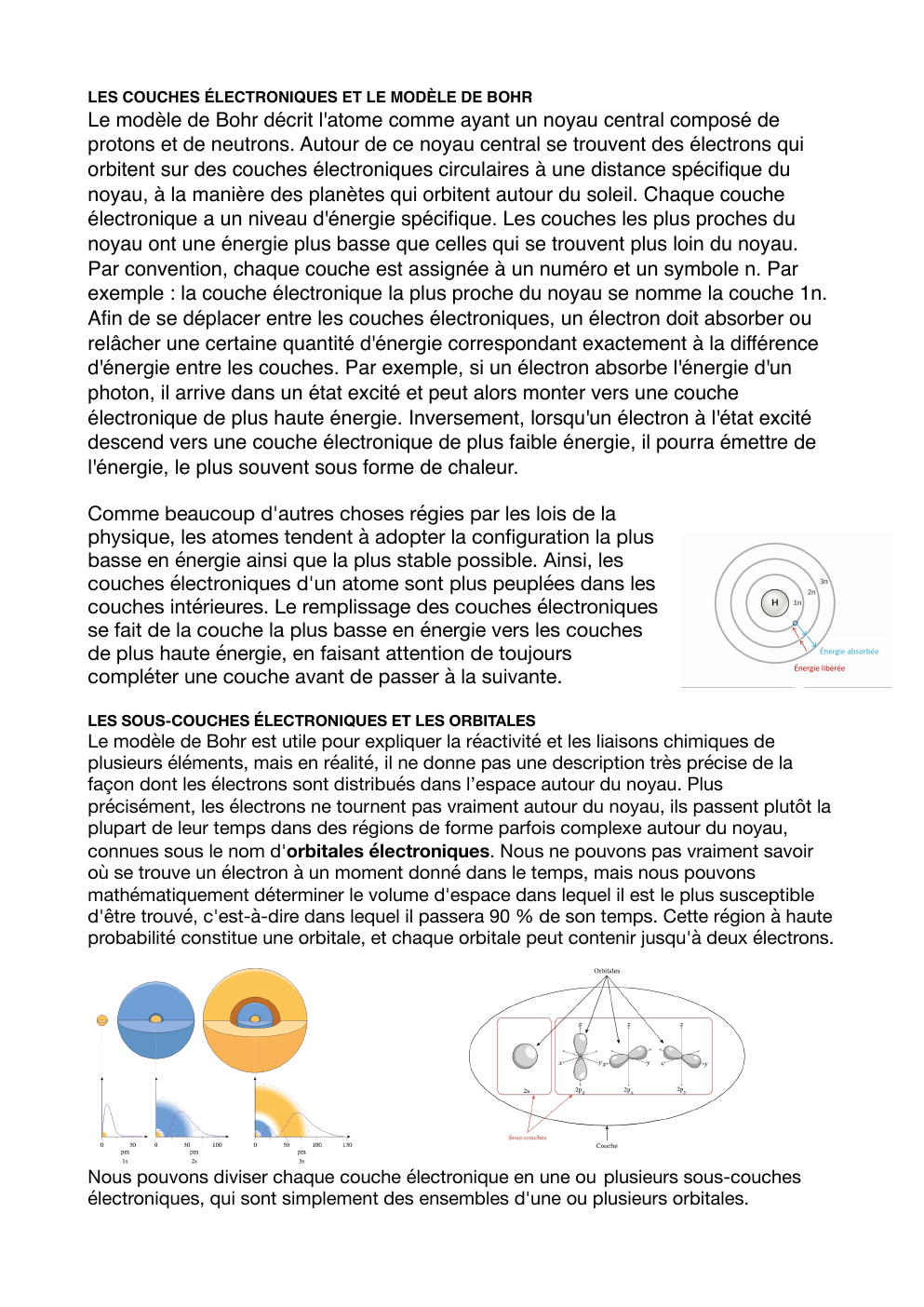 Prévisualisation du document Explication/ vulgarisation d'orbitales dans un atome