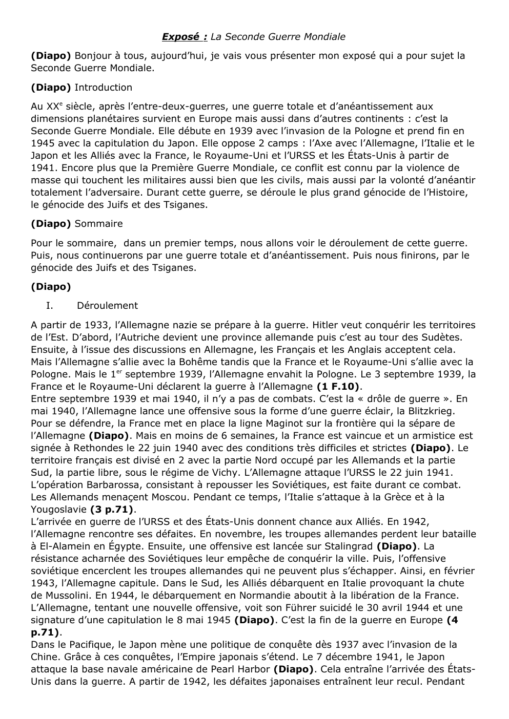 Prévisualisation du document Exposé 2e guerre mondiale