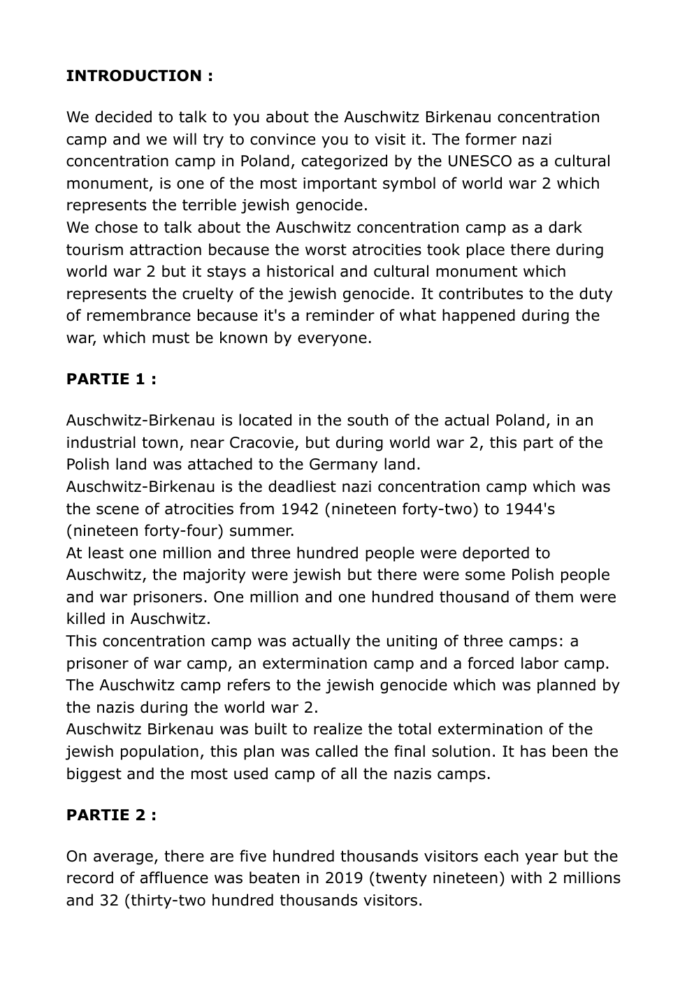 Prévisualisation du document Exposé anglais terminale dark tourism