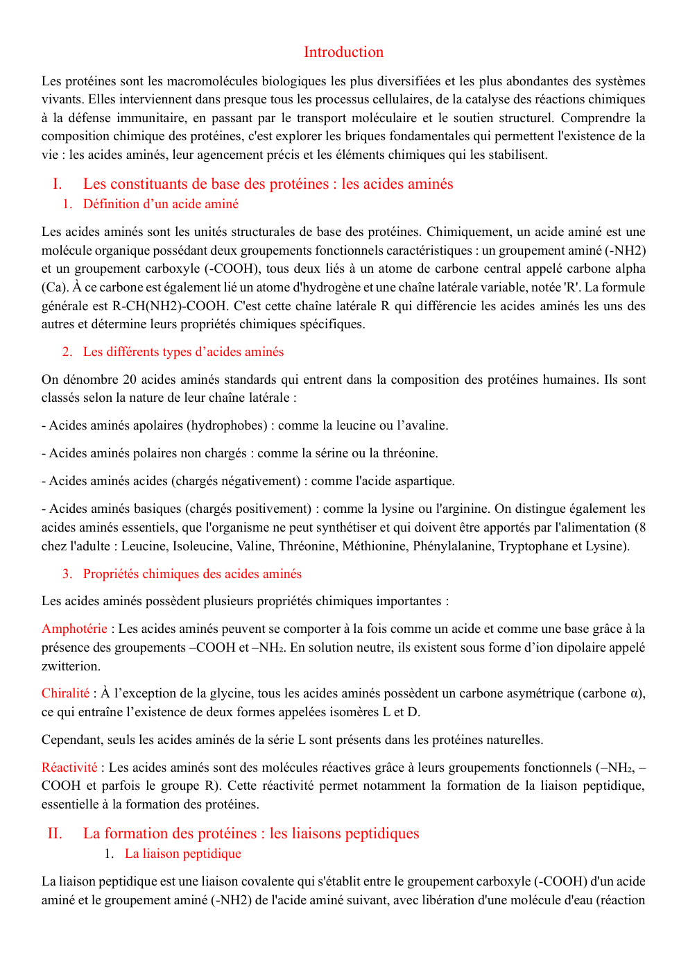 Prévisualisation du document Exposé complet sur la composition chimique des protéines