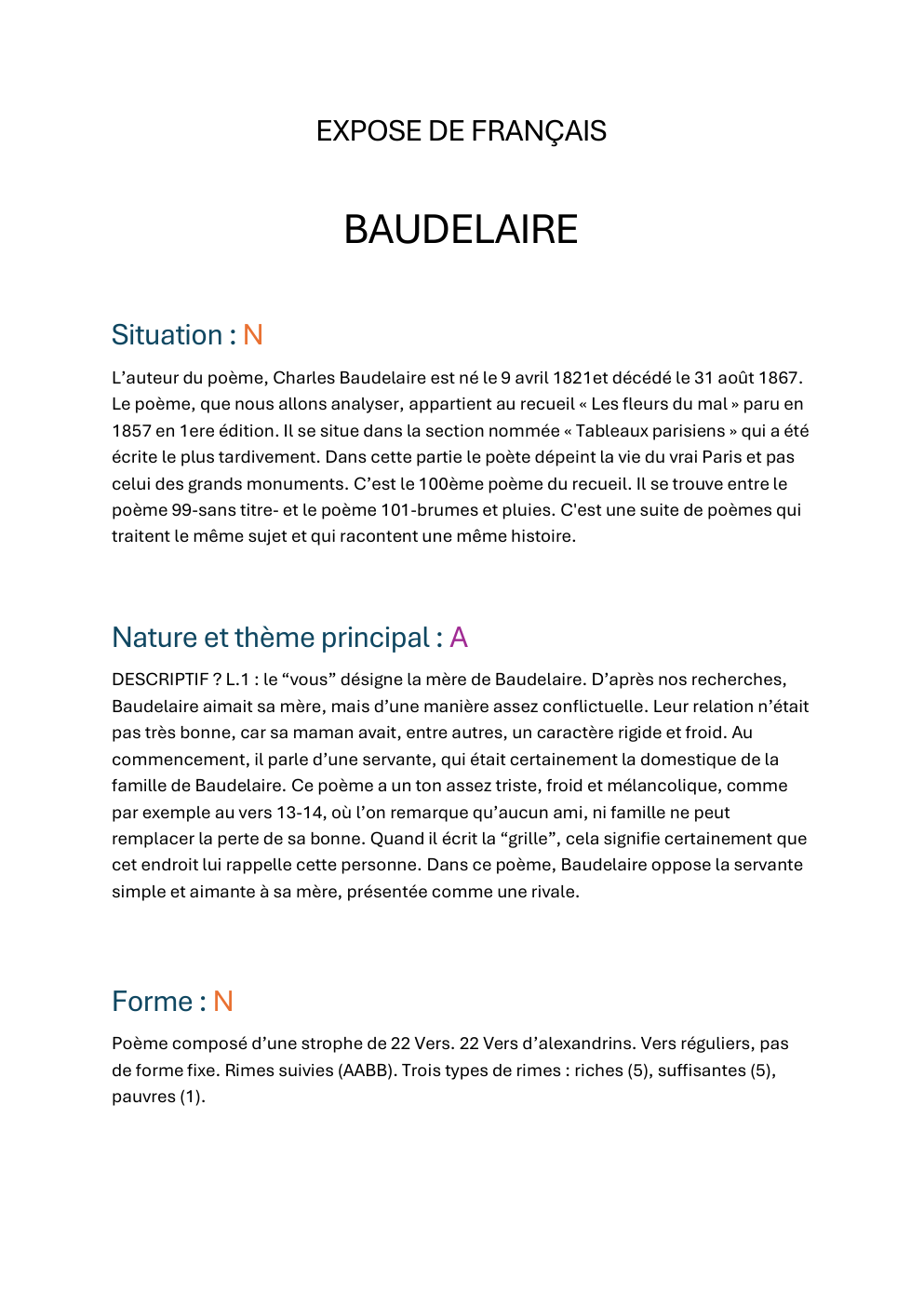 Prévisualisation du document EXPOSE DE FRANÇAIS  BAUDELAIRE