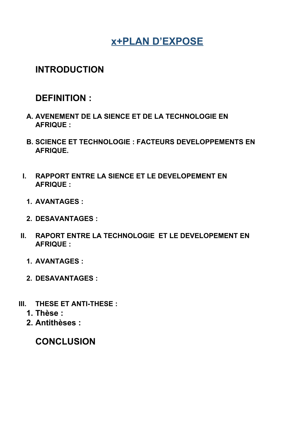 Prévisualisation du document Exposé de philosophie: AVENEMENT DE LA SIENCE ET DE LA TECHNOLOGIE EN AFRIQUE