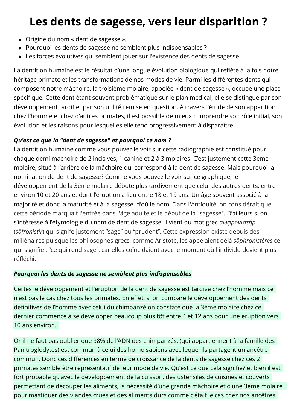 Prévisualisation du document Exposé dents de sagesse