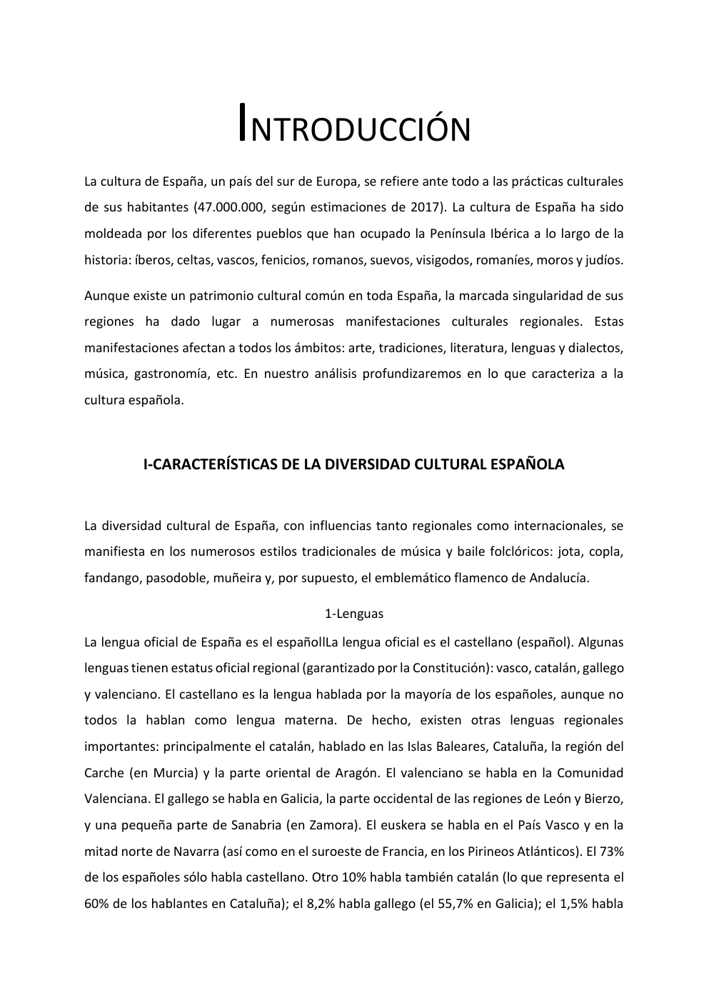 Prévisualisation du document Exposé espagnol: La cultura de España