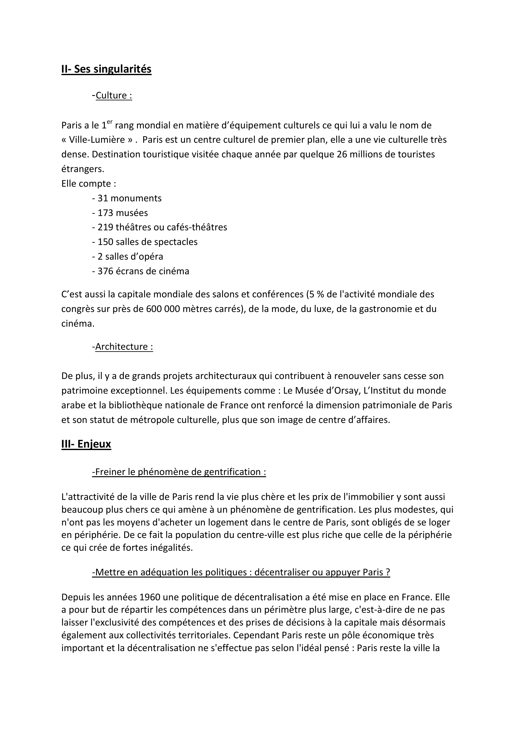 Prévisualisation du document EXPOSE GEOGRAPHIE – PARIS VILLE MONDIALE