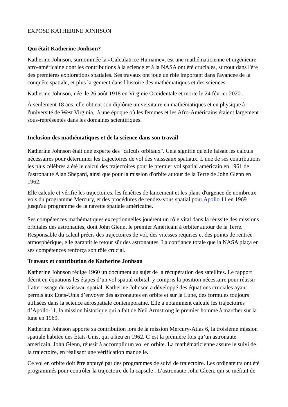 Prévisualisation du document EXPOSE KATHERINE JONHSON