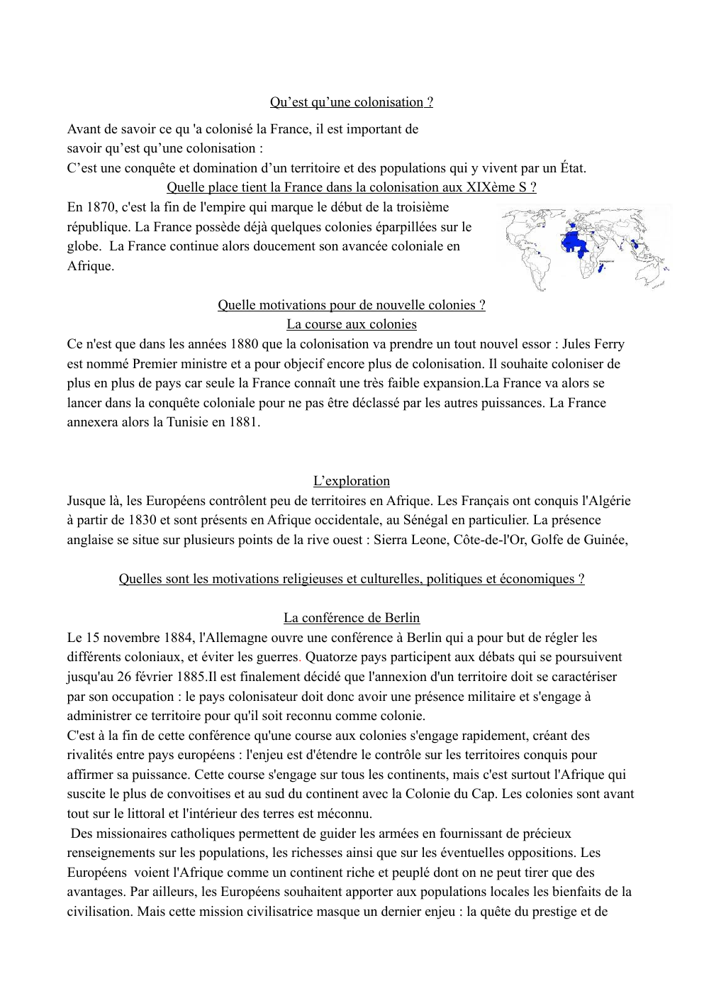 Prévisualisation du document exposé la course aux colonies