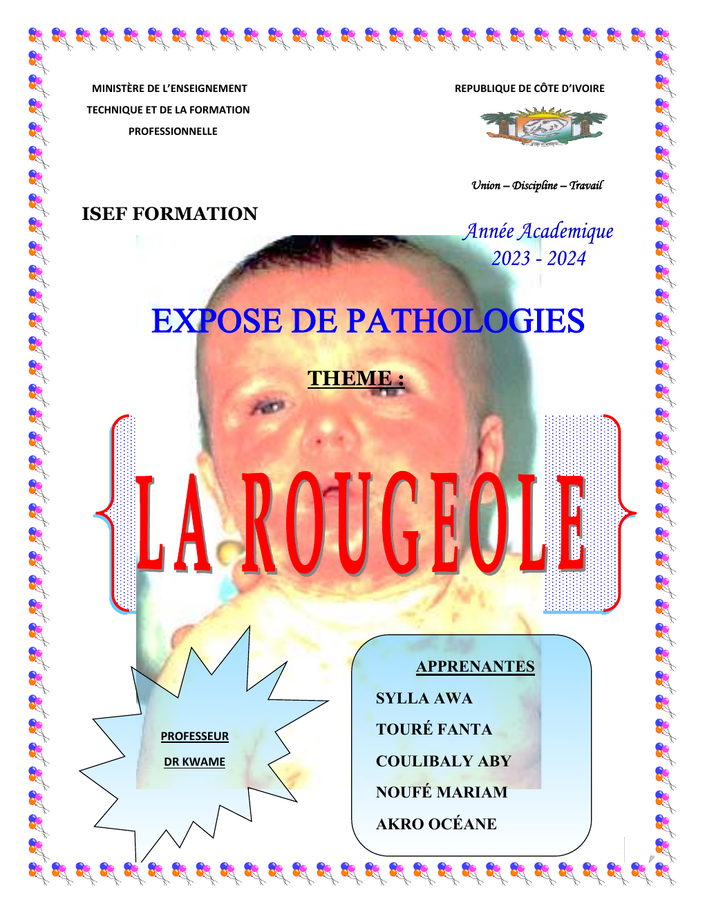 Prévisualisation du document EXPOSE LA ROUGEOLE