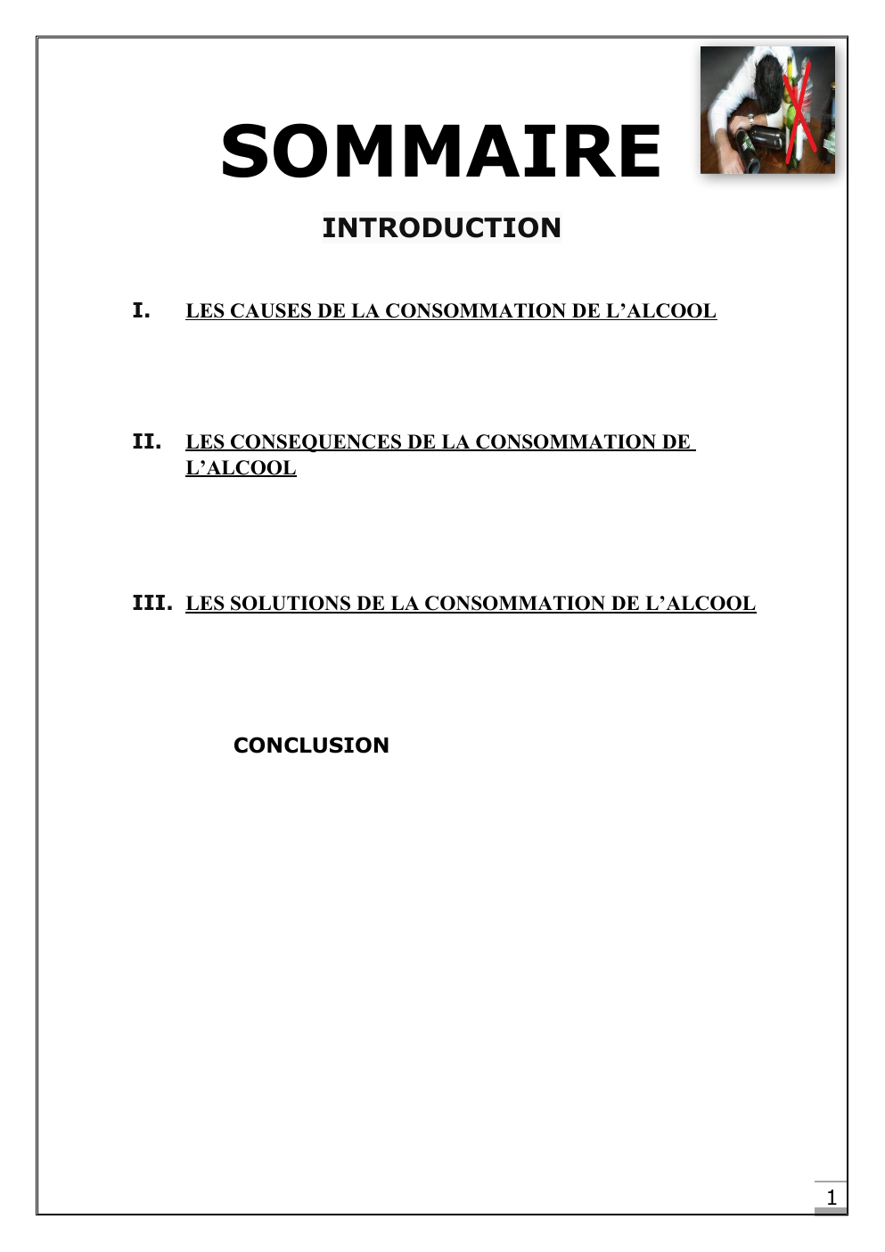 Prévisualisation du document EXPOSE : LES CAUSES DE LA CONSOMMATION DE L’ALCOOL