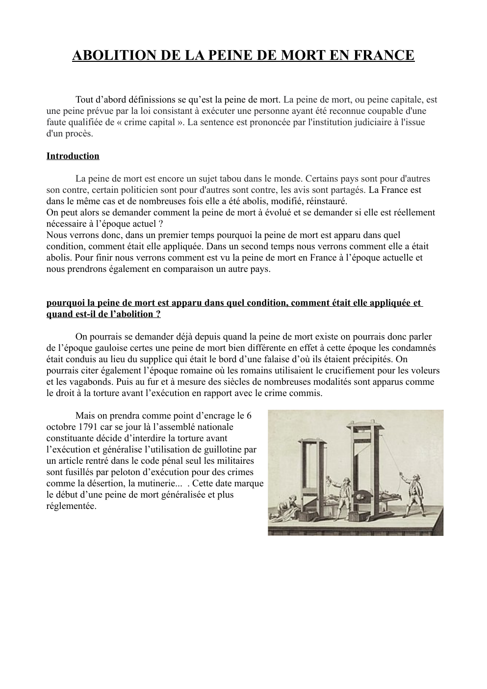 Prévisualisation du document Exposé peine de mort: ABOLITION DE LA PEINE DE MORT EN FRANCE