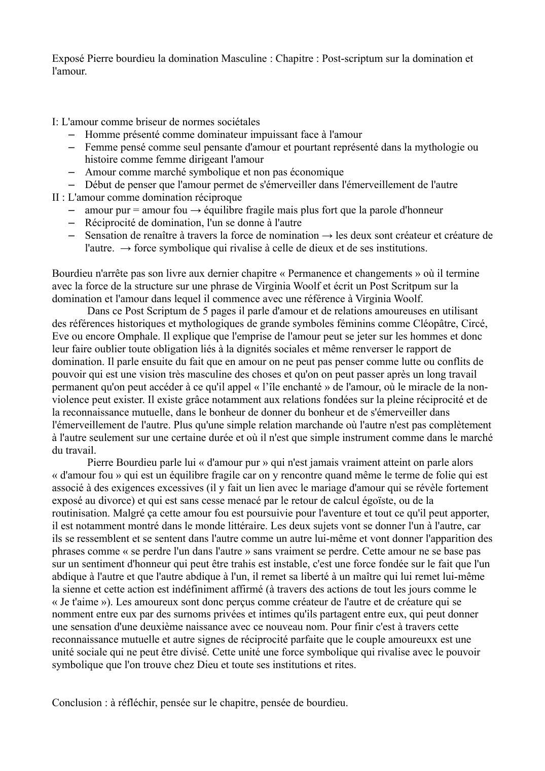 Prévisualisation du document Exposé Pierre Bourdieu la Domination Masculine