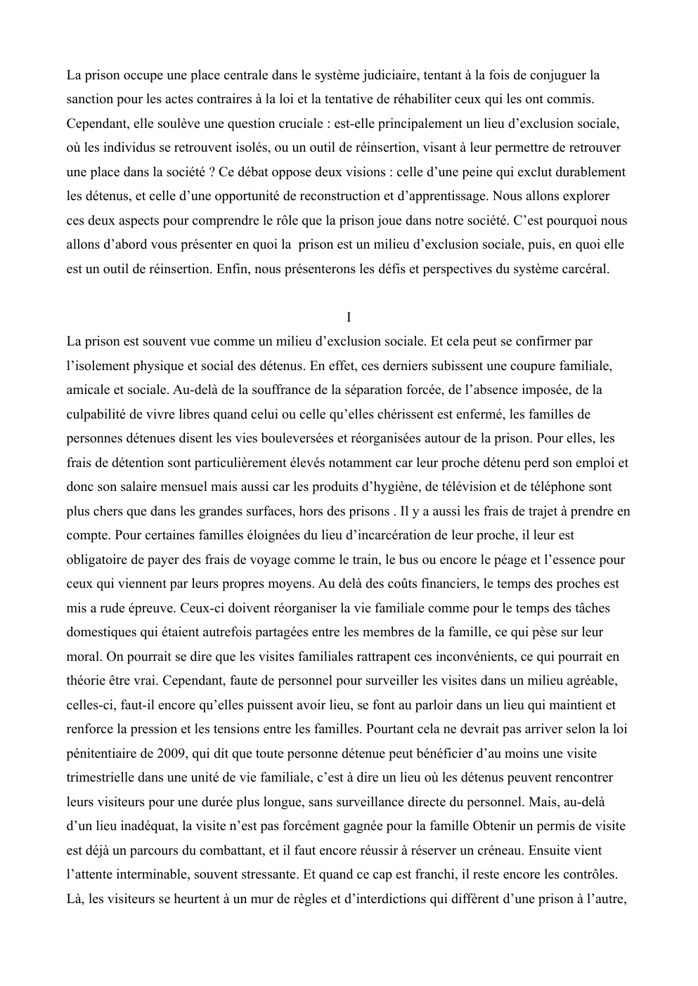 Prévisualisation du document Exposé prison : exclusion ou réinsertion ?