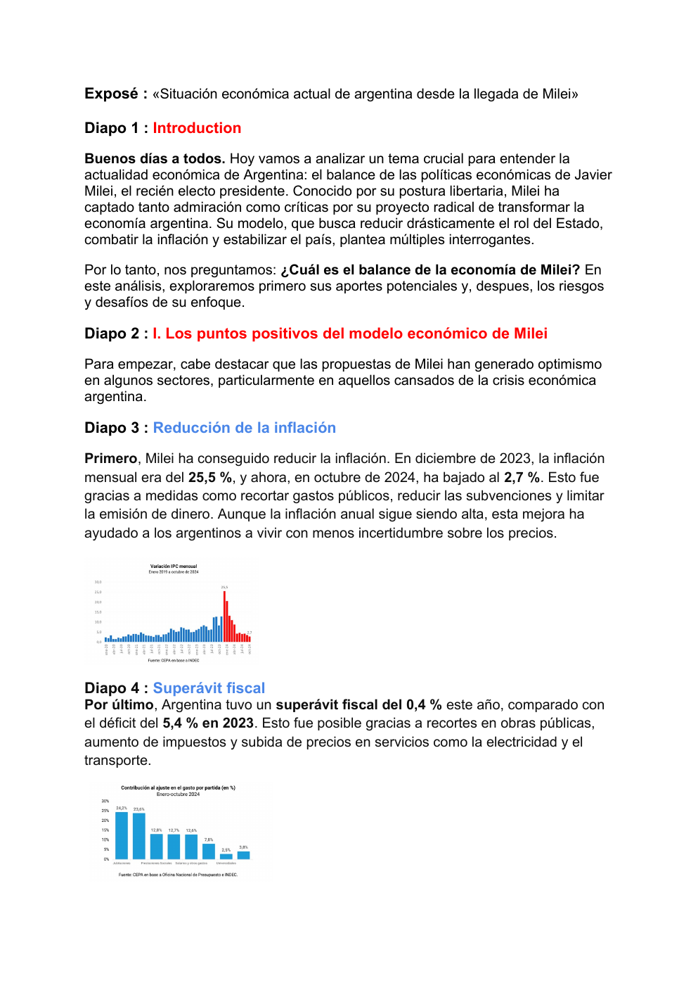 Prévisualisation du document Exposé : «Situación económica actual de argentina desde la llegada de Milei»