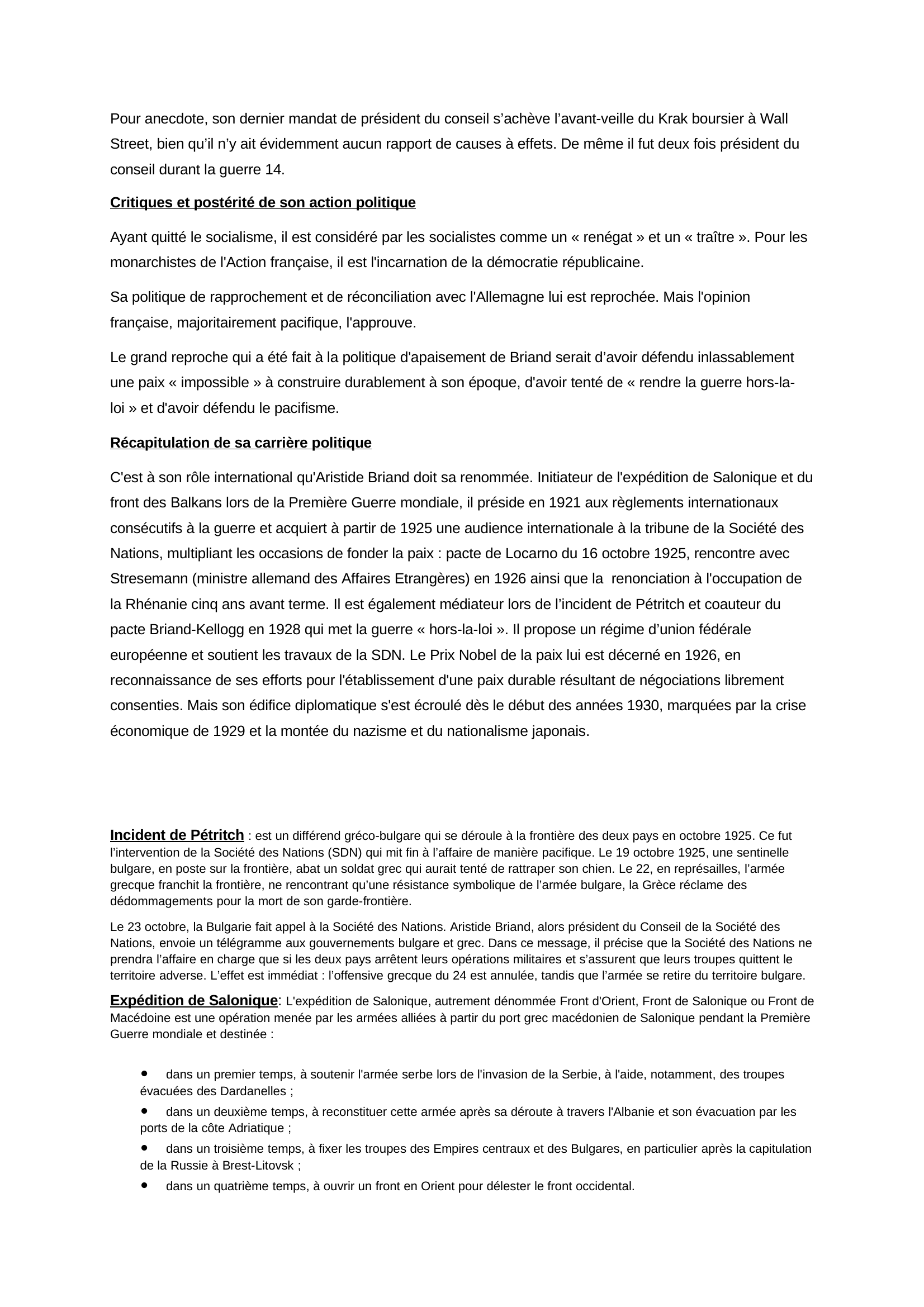 Prévisualisation du document Exposé sur Aristide Briand