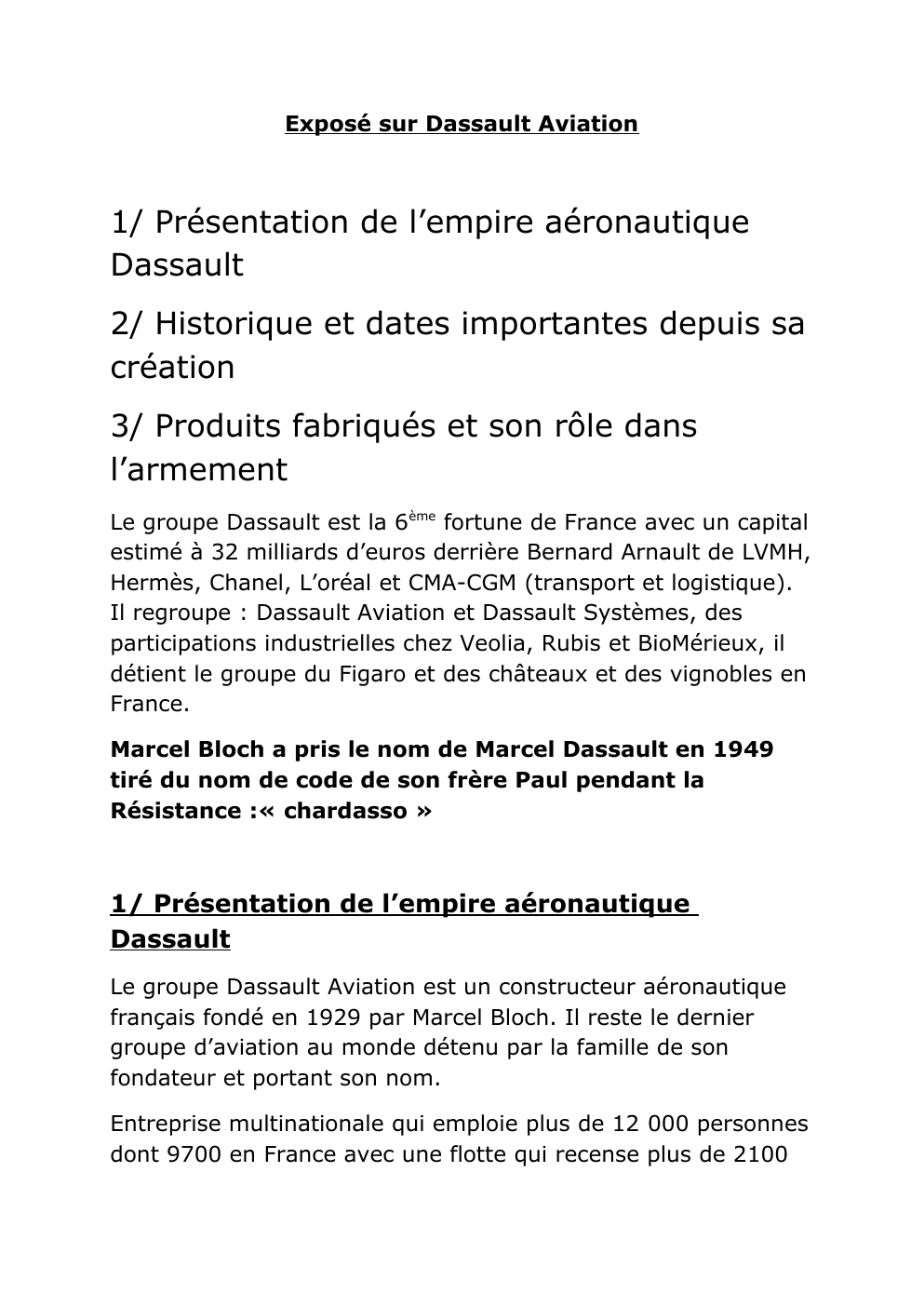 Prévisualisation du document exposé sur dassault aviation