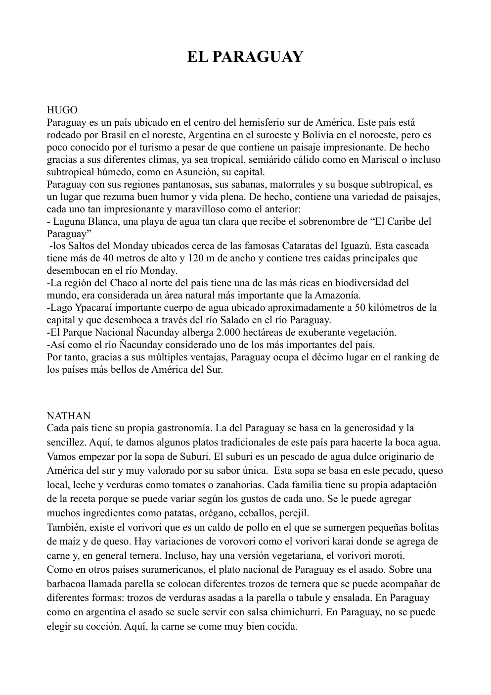 Prévisualisation du document exposé sur le Paraguay en espagnol