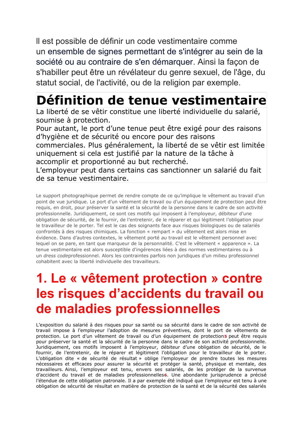 Prévisualisation du document Exposé sur les codes vestimentaires